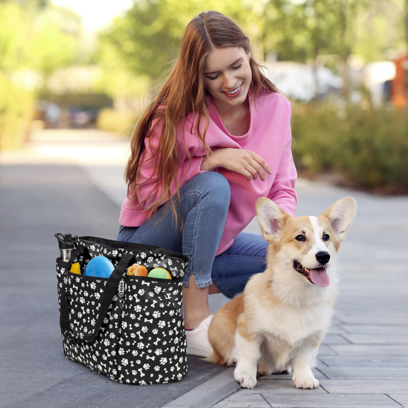 Sac fourre-tout Mobile Dog Gear, Noir / blanc