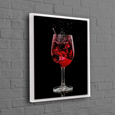Art sur toile de coton rouge personnalisé, idéal pour décorer une cuisine moderne ou un bar ou offrir un cadeau de mariage contemporain à un couple