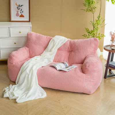 Fauteuil à billes 59 po, canapé paresseux en velours côtelé 59 po, causeuse