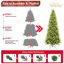 Arbre de Noël mince en PE + PVC avec lumières DEL blanc chaud et support en métal robuste-1630438322