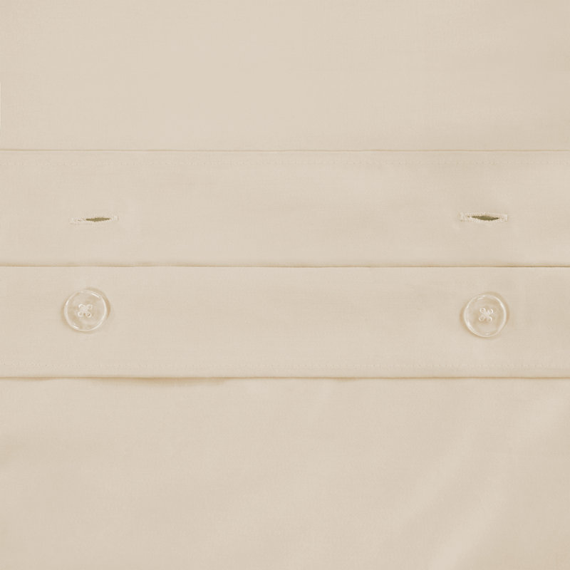 Ensemble de housse de couette de luxe 100% coton à densité de tissage 1200 fils 3 pièces, Ivoire