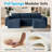86.6" Cloud Modular Sectional Sofa with 2 Ottomans & 3 Cushions, L-Shaped Deep Seat Couches for Living Room, Modern Jute Fabric Upholstered Sofa, No Assembly Required!-297703372-276413371