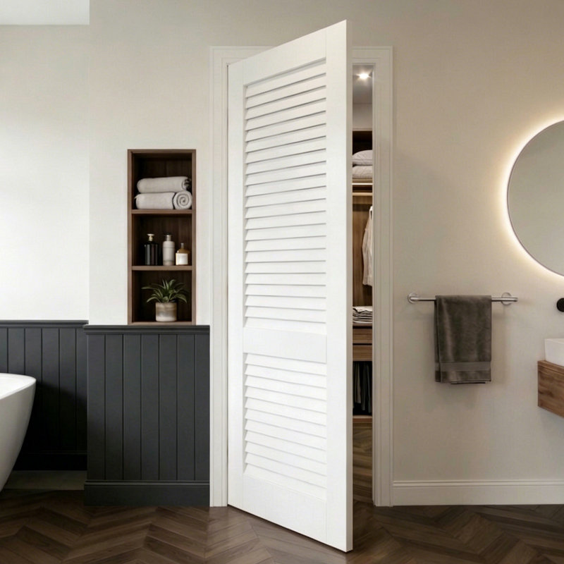Porte intérieure en panneau de fibres à densité moyenne Prehung, 32 po x 80 po, Gauche