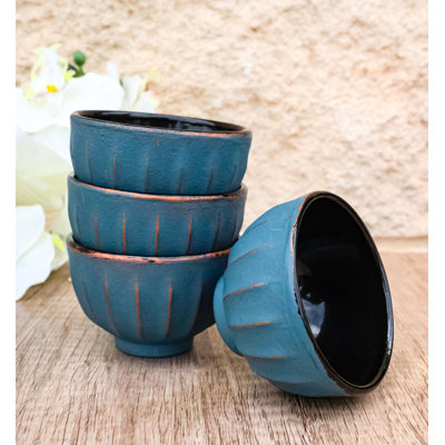 Ensemble de 4 tasses à thé en fonte Tetsubin