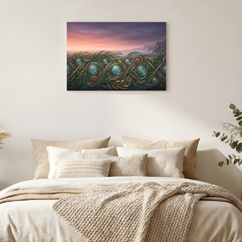 «Gallery Wrap», art mural sur toile pour le salon, la chambre à coucher, le bureau ou le vestibule - décoration murale décorative avec vagues de l'océan