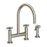 East Linear Kitchen Bridge Faucet with Side Spray