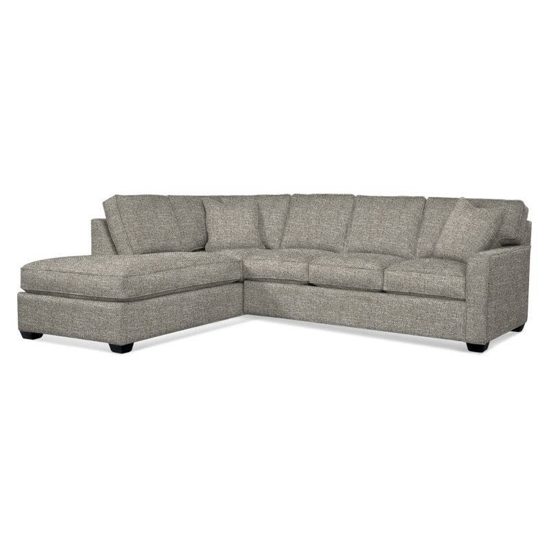 Ellora Upholstered L-Shaped Sectional, Black, Left Hand Facing, Basic Grey; 0317-83