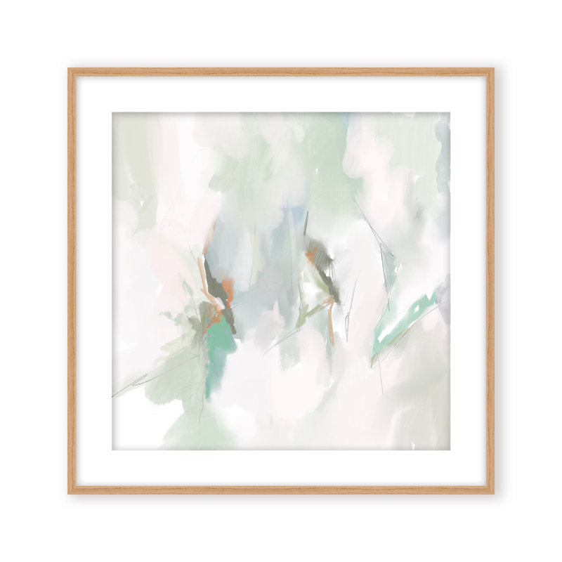 Abstract Coastal Bloom, 48" H x 48" W x 1.125" D, Framed Matted Print, Beige