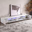 White Modern TV Stand with LED Light Panel, 240cm Wide