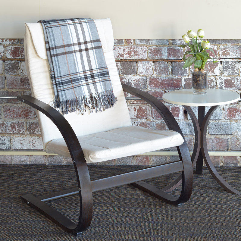 Noail Upholstered Accent Chair, Mocha Walnut, Beige