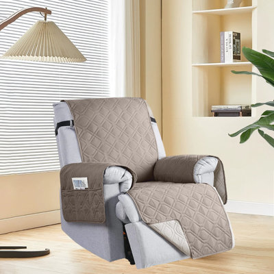 Recliner Cover, Waterproof Recliner Chair Covers With Elastic Straps & Pocket, Non-Slip Washable Slipcover For Pets