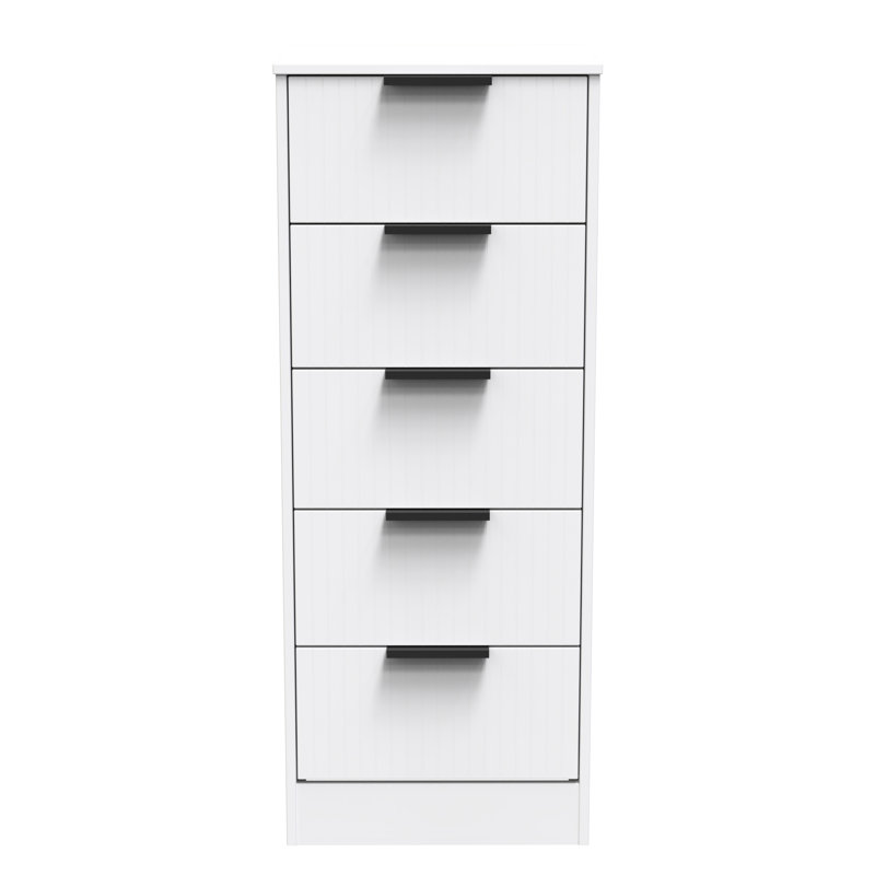 Atsumi 45cm W Manufactured Wood Bedside Table, White Matt