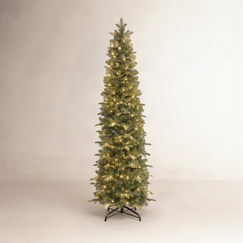 Arbre épinette artificiel pré-éclairé avec 350 lumières DEL bicolores et un distributeur de parfum d'arbre de Noël frais