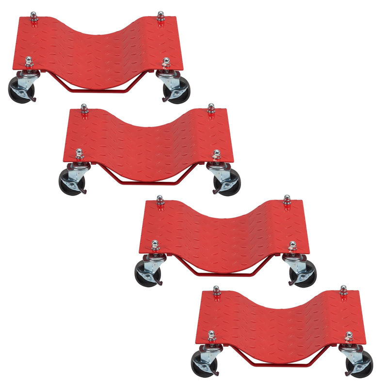 Ensemble de 4 chariots à roulettes, 6 000 lb, Rouge