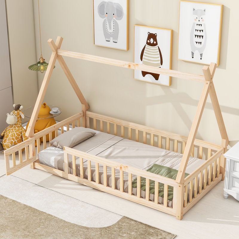 Lit plateforme standard en forme de tente Arik Kids par Harper Orchard, Simple, Naturel