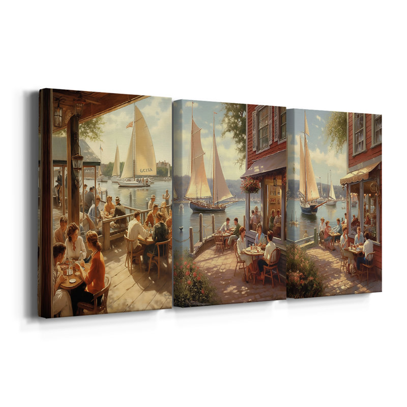NAUTICAL Series DCXIX - Toile tendue sur mesure - 3 pièces, H 12 po x l 24 po
