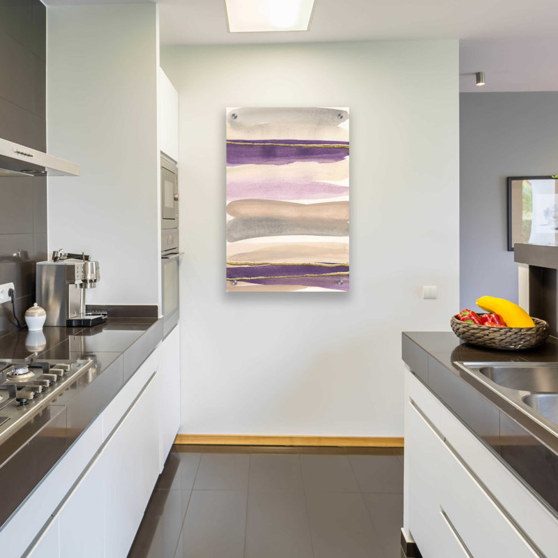 «Gilded Amethyst I Crop» par Chris Paschke - peinture sans cadre, H 36 po x l 24 po x P 0,2 po