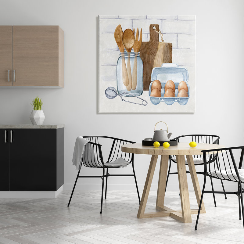 «Country Kitchen Utensils», impression sur toile tendue, H 36 po x l 36 po x P 1,5 po