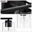 Éclairage pour meuble-lavabo 3 lumières 17 po noir mat avec abat-jour en verre transparent-905990636-967965538