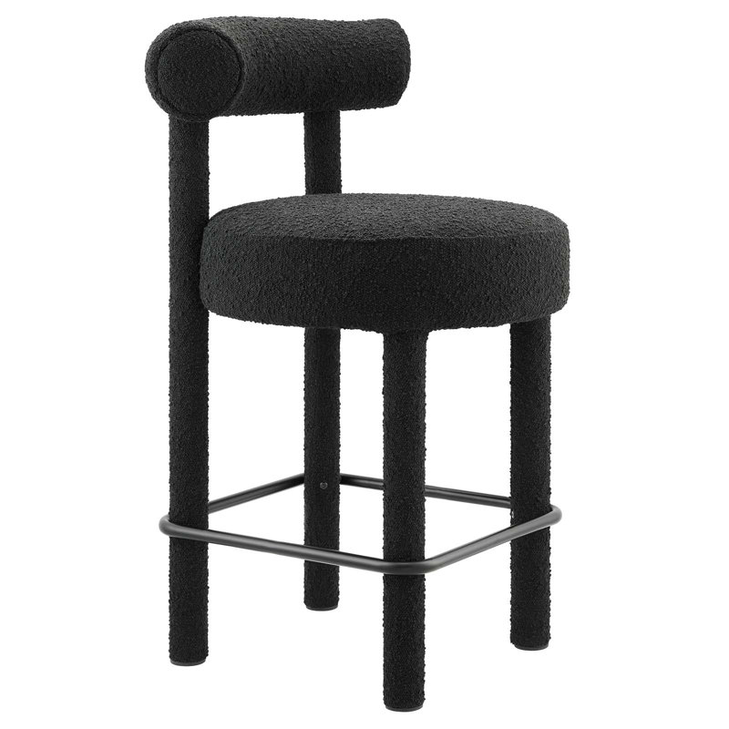 Modway Toulouse Counter/Bar Stool, Counter Stool (26” Seat Height), Black