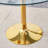 Glass Top And A Modern, Minimalist Round Dining Table With Metal Legs. Ideal For Dining Rooms, Living Rooms And Meeting Rooms.-217567904-217567931