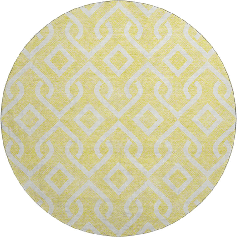 Premium Machine Washable Cerrito Yellow Rug