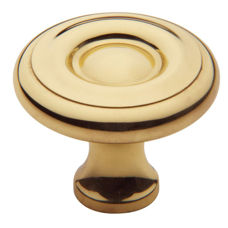 Colonial 1 1/2" Diameter Mushroom Knob, Polished Brass