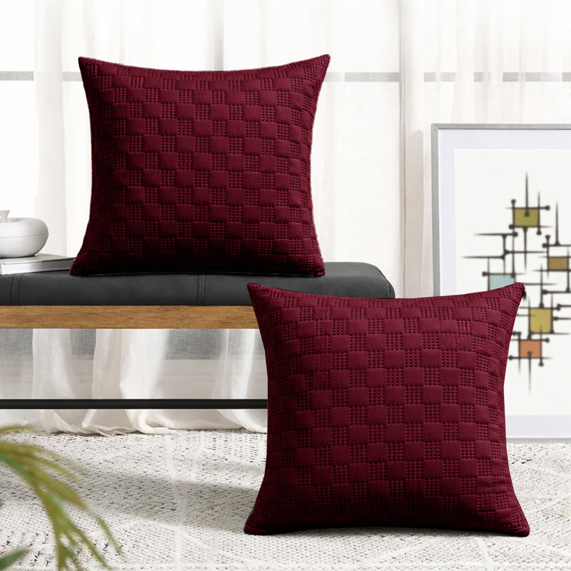 Albelo Square Cushion, Burgundy