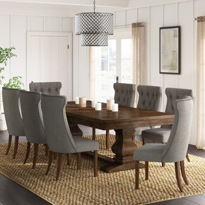 Rackley Extendable 78" to 96" Table with Walnut Wood Dining Set