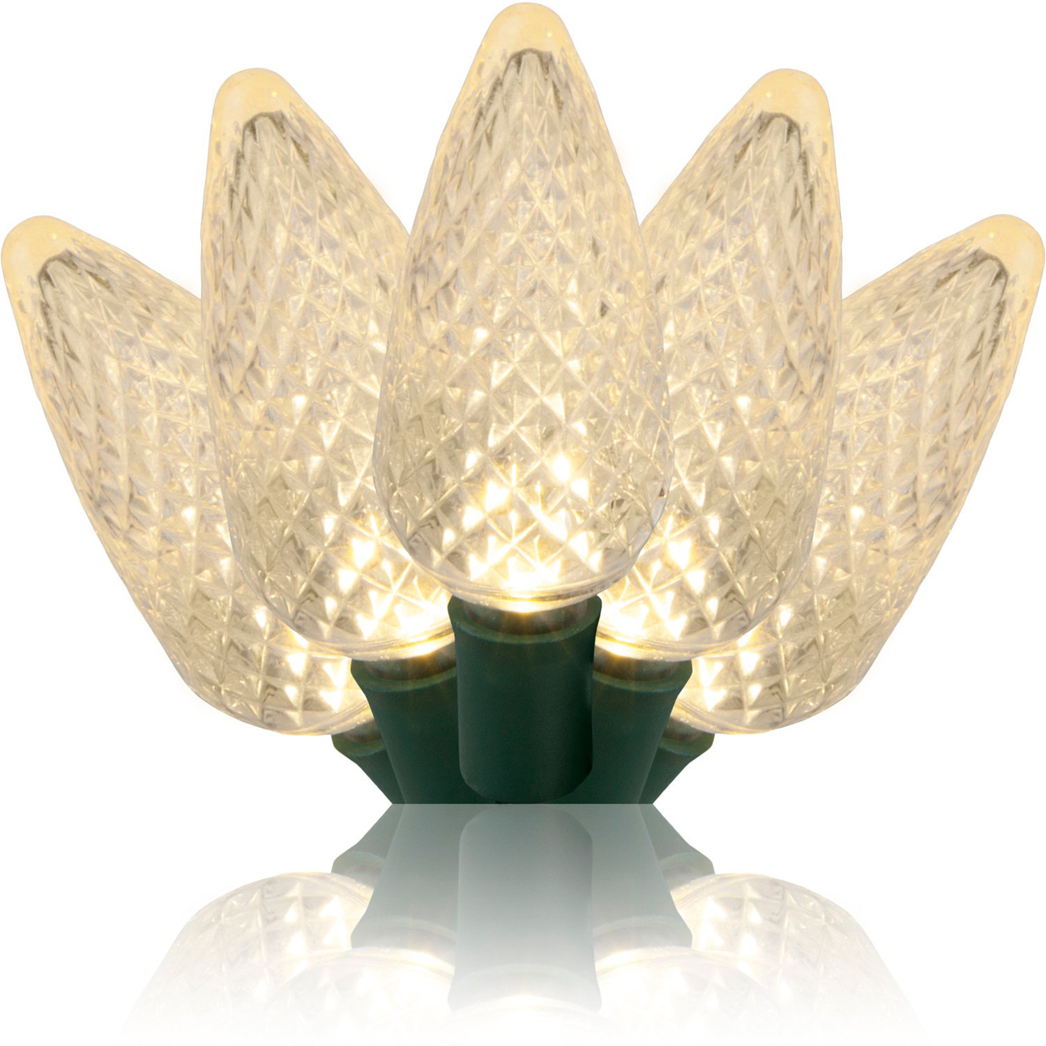 C9 LED Christmas String Lights, Warm White, 17' L, 25