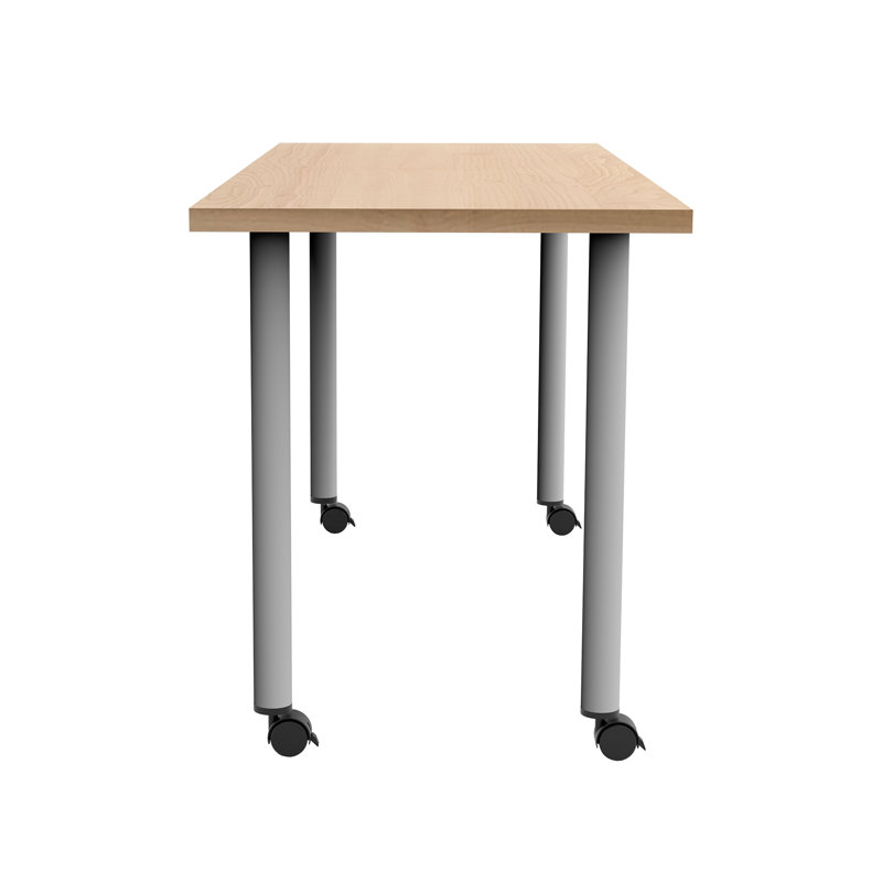 JURNI Multi-Purpose Table With Post Leg And Casters, 29.50" H x 60" L, Fusion Maple