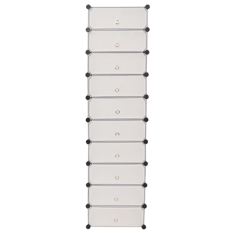 10 Pair Flip Down Shoe Storage, White