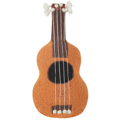 Uke Shaped Wool Hook Pillow With Tassels And Pom Poms By Jungalow