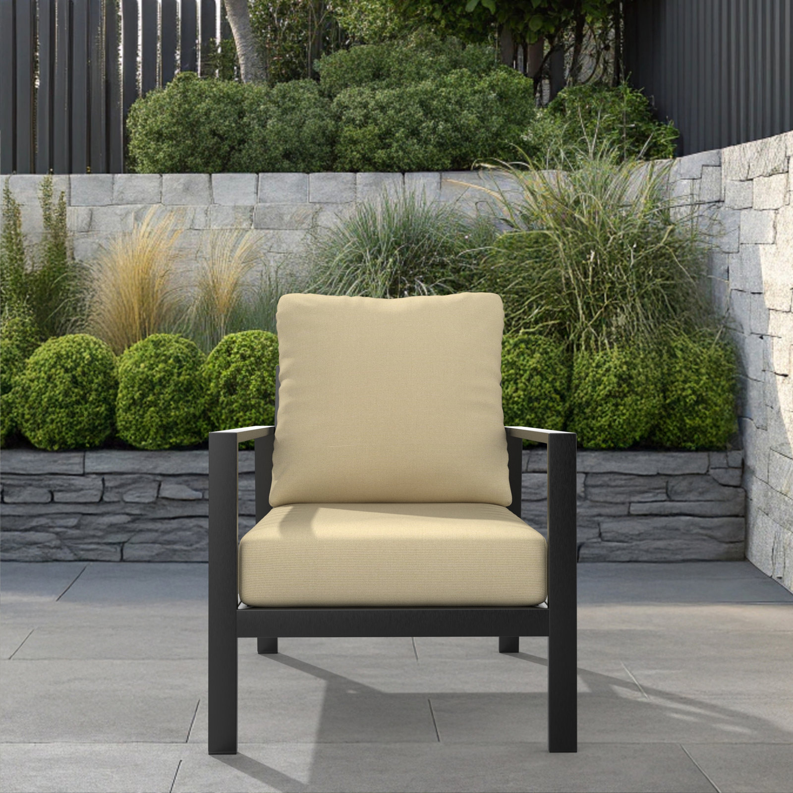 Amala 22" Sunbrella® Seat and Back Cushion, Antique Beige Sunbrella® Canvas