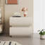 Table de chevet crème moderne avec design cylindrique empilé - Armoire de rangement minimaliste à 2 niveaux pour la chambre à coucher ou le salon