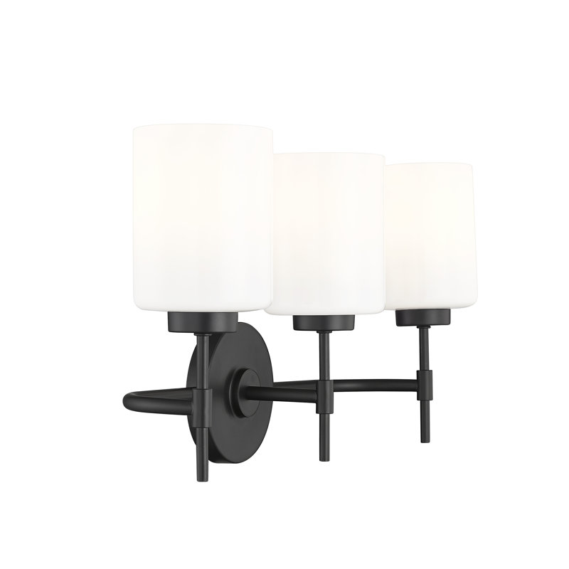 Meuble-lavabo 3 lumières Holleran, Noir mat