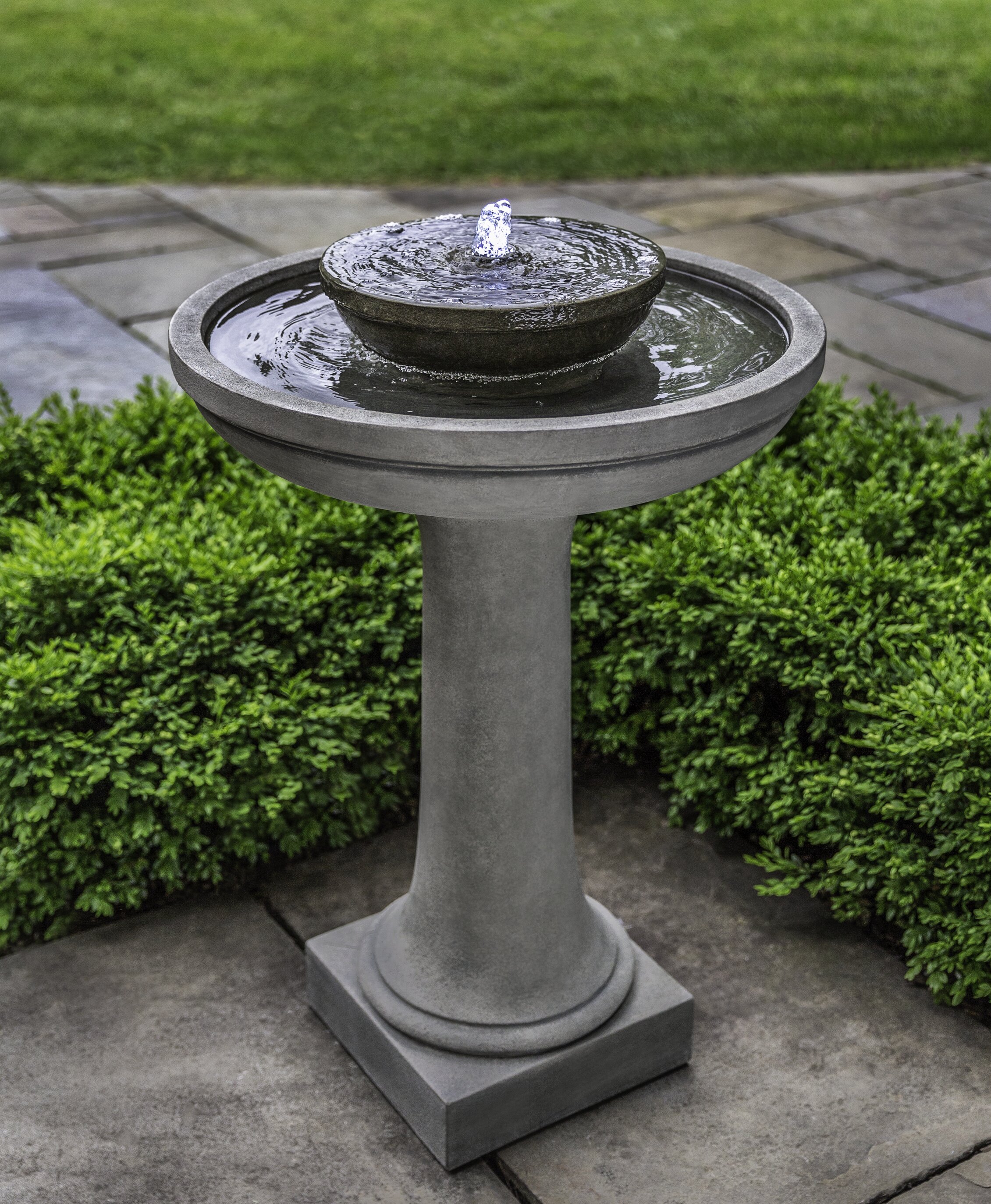 Hand Crafted Outdoor Weather Resistant Floor Fountain with Light