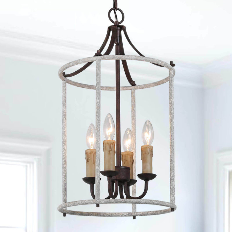 Lustre cylindrique 4 lumières façon bougie