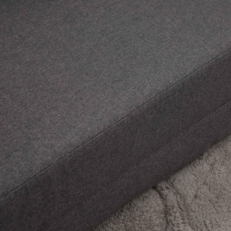 Canapé ajustable avec dossier en lin, Lin gris foncé
