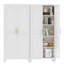 Armoire de 71 po en acier blanc, 3 à 4 tablettes, cuisine, couloir, 2 portes en métal peu encombrantes, hauteur réglable de 71,26 po, rangement pour ustensiles de cuisine,