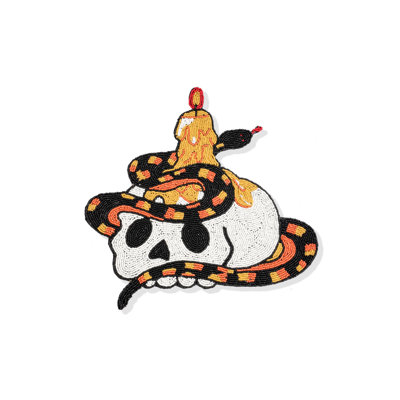 Serpent & Skull Beaded Halloween Placemat