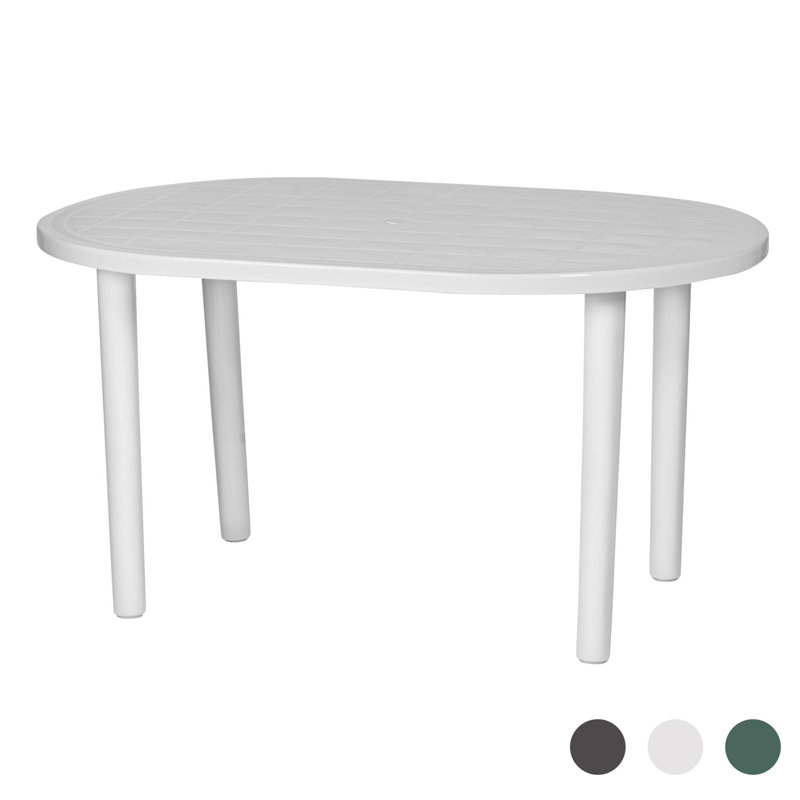 Oval Outdoor Dining Table , 90cm cm W 140cm cm D, White