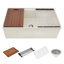 33'' L Double Bowl Fireclay Kitchen Sink-1563370408