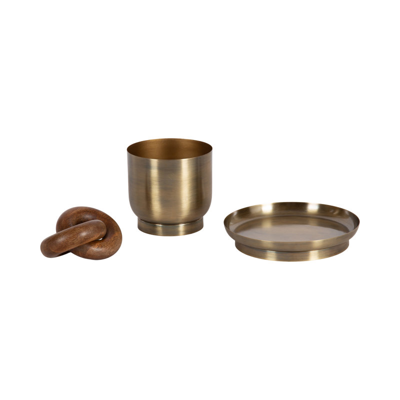 Anaya Three-Piece Tabletop Decor Set for Use as Bookshelf Decor