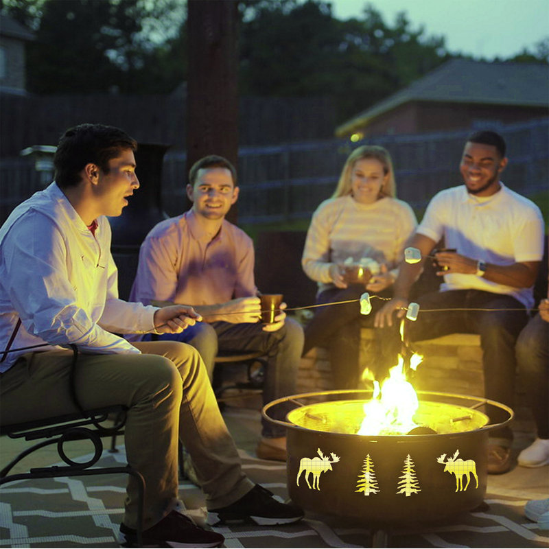 Jardine Round Steel Wood Burning Smokeless Fire Pit