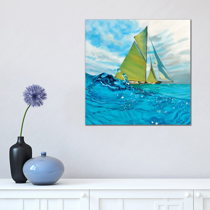 Mermaids Perspective by Antoine Renault - Wrapped Canvas Painting, 45.72cm H x 45.72cm W x 1.91cm D