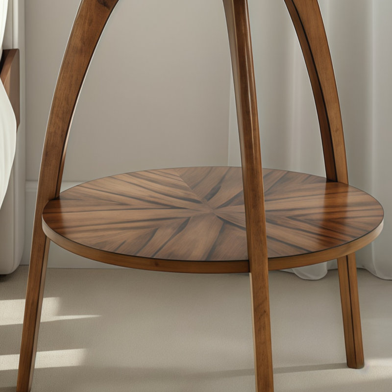 Table ronde en bois massif Nutmeg Brown, Brun