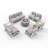 9 - Person Patio Conversation Set with Cushions