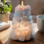 Porte-bougie votive pour table, cristal de quartz bleu 4 pouces