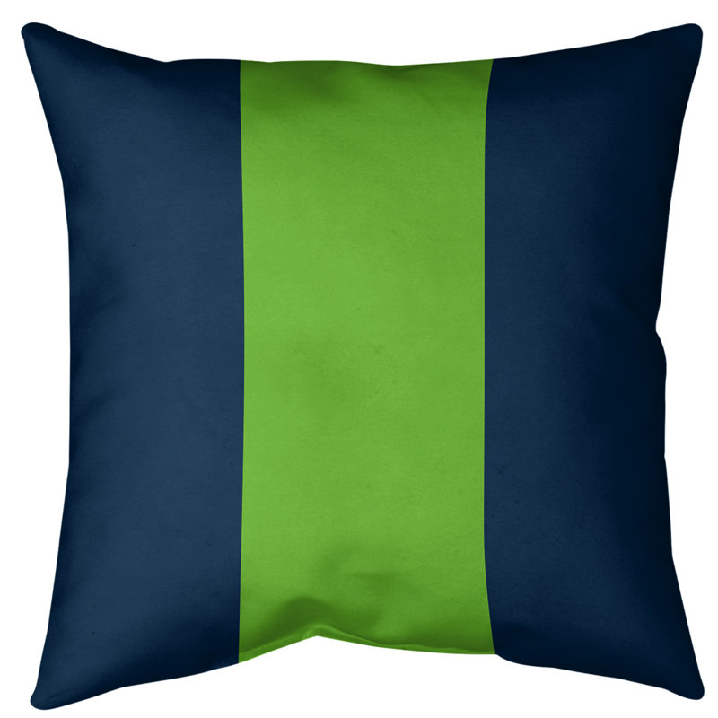 Housse de coussin , 14 po x 14 po, Bleu / vert, Polyester filé